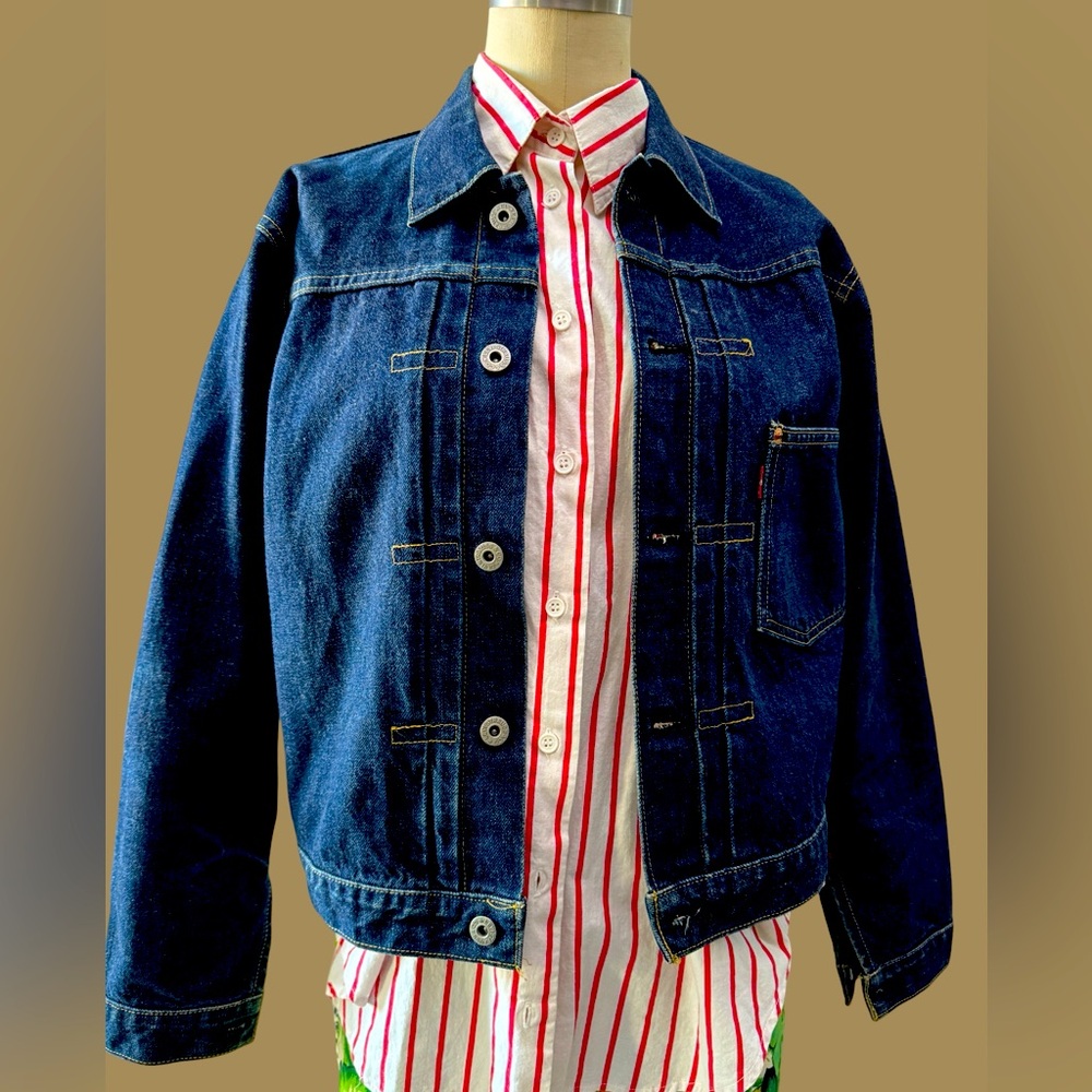 MINT VINTAGE LEVIS BIG E MADE IN JAPAN 71 506 XX JEANS DENIM JACKET  36'' BLUE